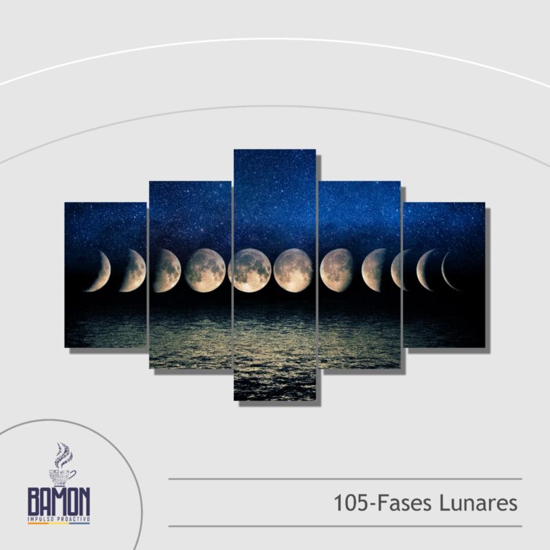 Multicuadro de 5 Piezas de Fases Lunares