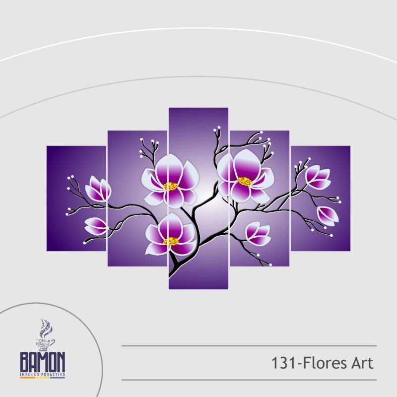 Multicuadro de 5 Piezas de Flores Art01