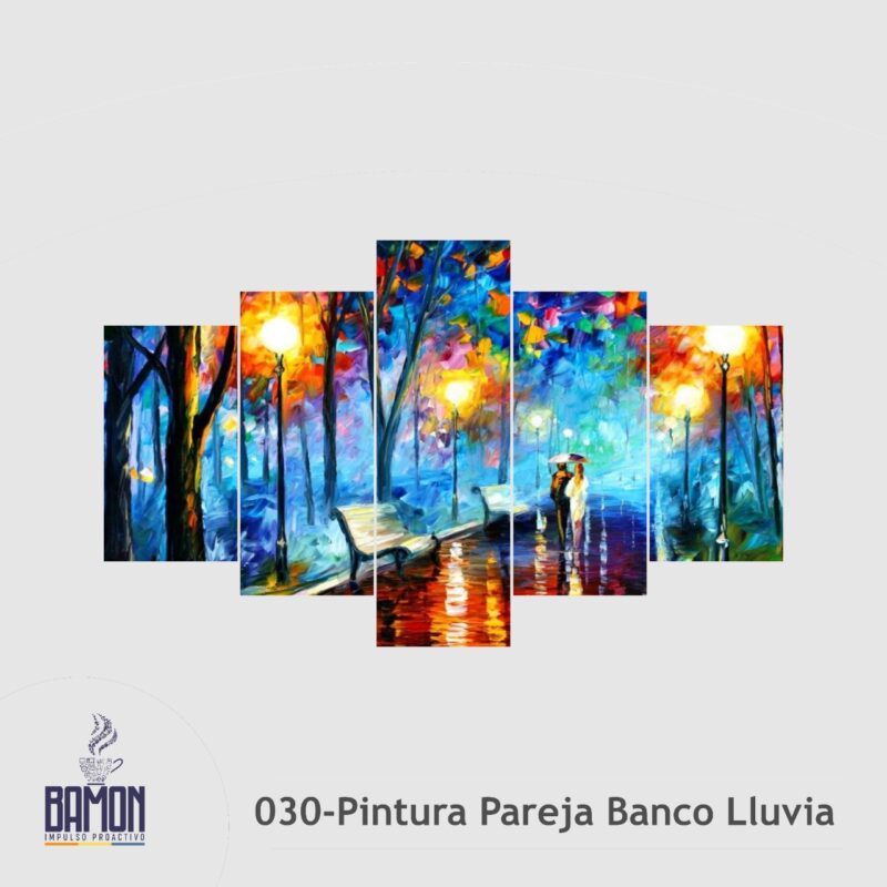 Multicuadro de 5 Piezas Pintura Pareja Paisaje