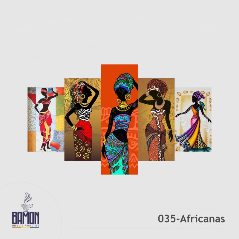 Multicuadro de 5 Piezas de Africanas