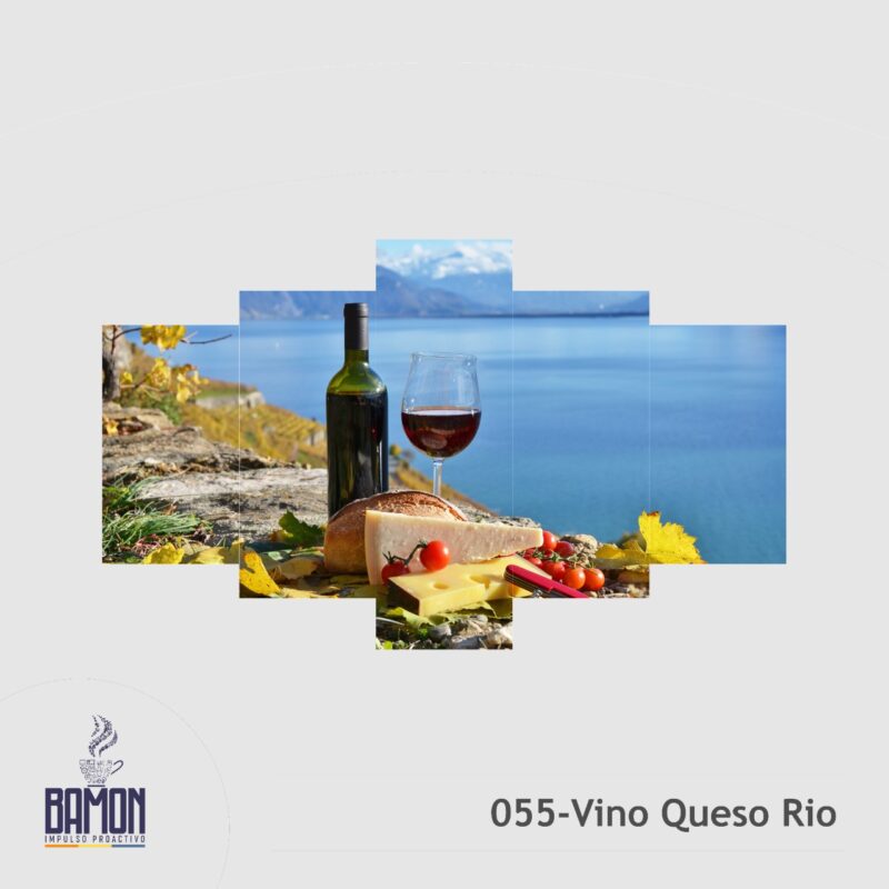 Multicuadro de 5 Piezas de Vinos Quesos Rio