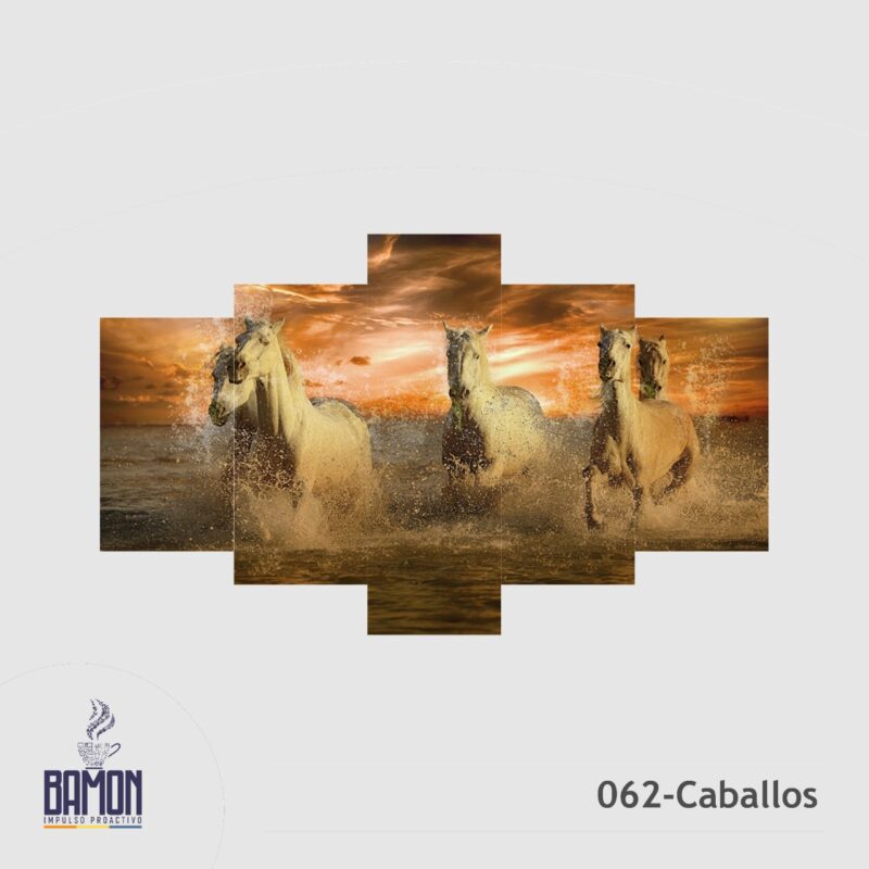 Multicuadro de 5 Piezas de Caballos2