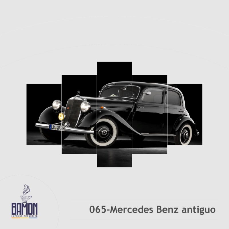 Multicuadro de 5 Piezas de Mercedes Benz Antiguo