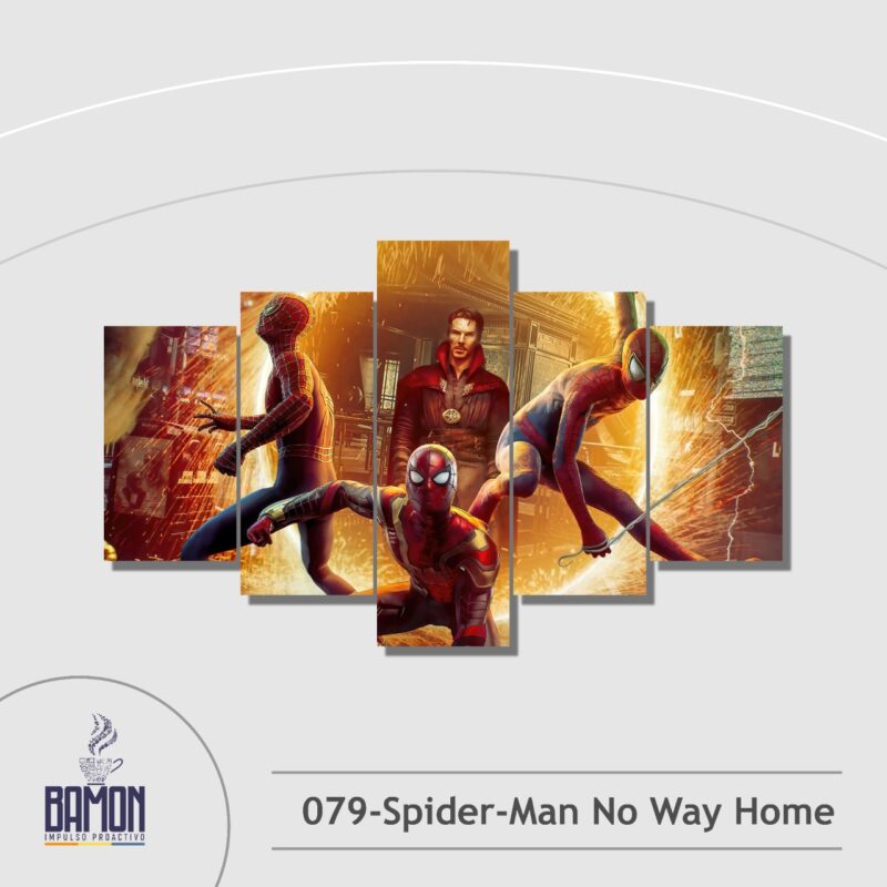 Multicuadro de 5 Piezas de Spiderman y Dr Strange