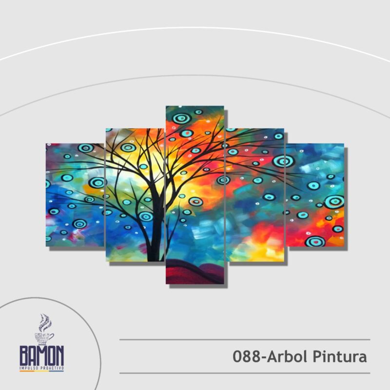 Multicuadro de 5 Piezas de Arbol Pintura