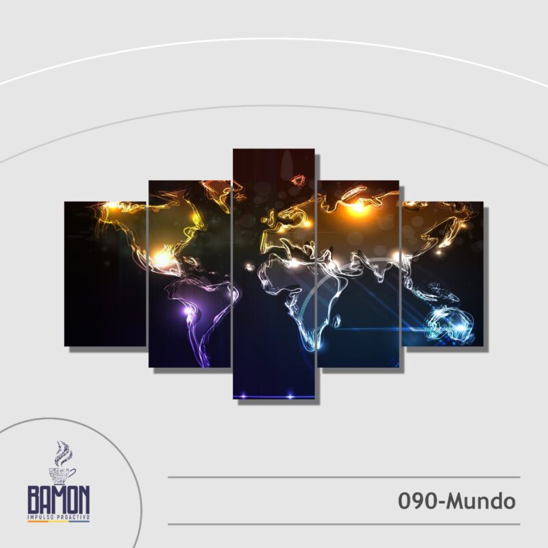 Multicuadro de 5 Piezas de Mundo