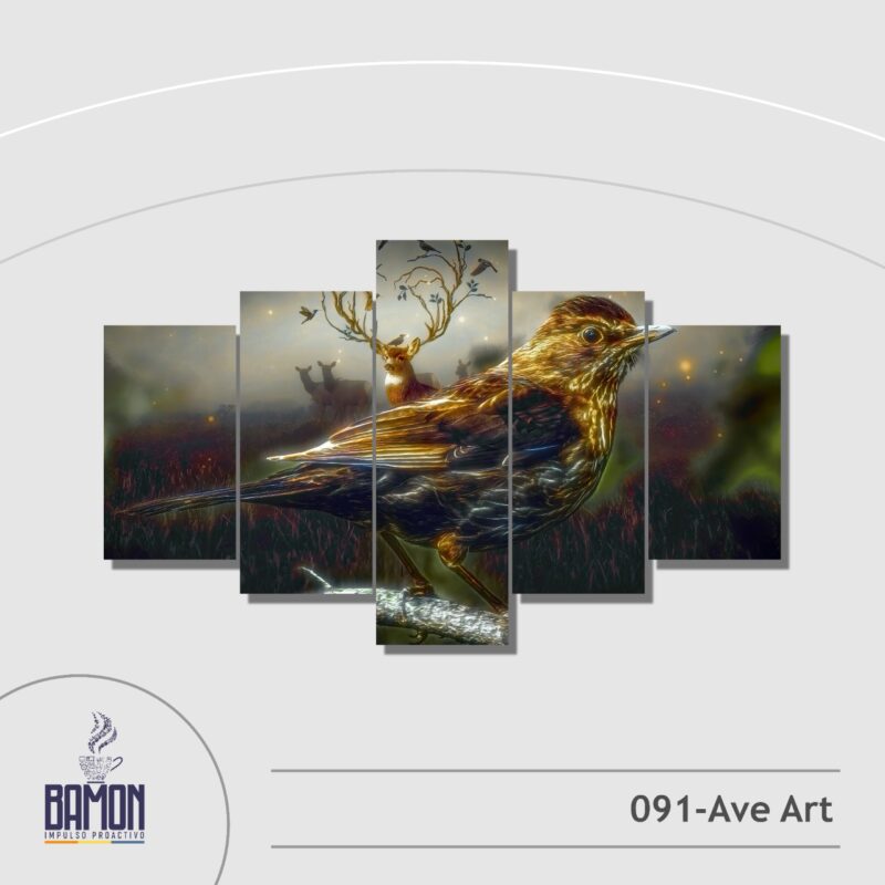 Multicuadro de 5 Piezas de Ave Art
