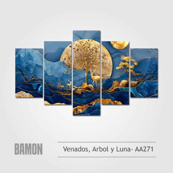 Venados, Arbol y Luna- AA271